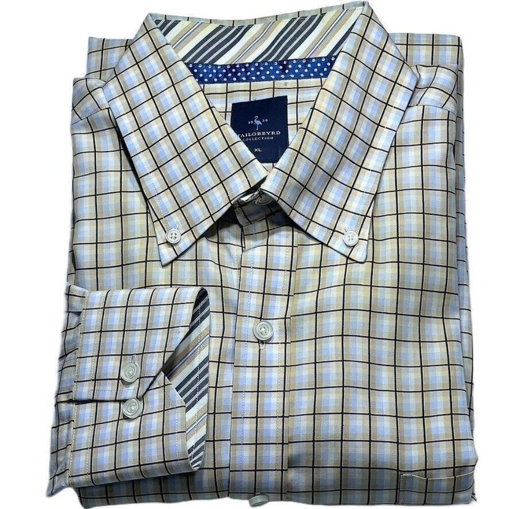 Tailor Byrd COLLECTION Mens XL Button-Down Long-Sleeve Plaid Shirt - Picture 11 of 11